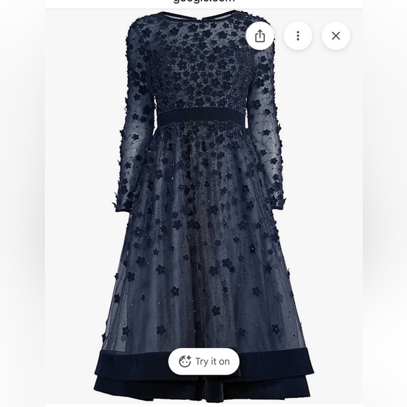 Mac Duggal Dresses & Skirts - Mac Duggal Tea Length Gown, Midnight Blue sz 14